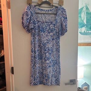 Lilly Pulitzer Blue and White Floral Dress